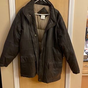 Men’s Eddie Bauer Vintage Leather Down Coat